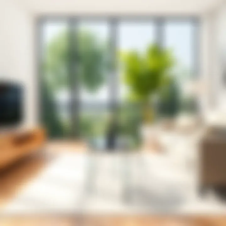 Minimalist acrylic accent table in contemporary space