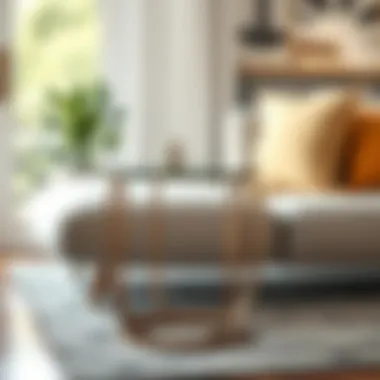 Stylish metal accent table with glass top