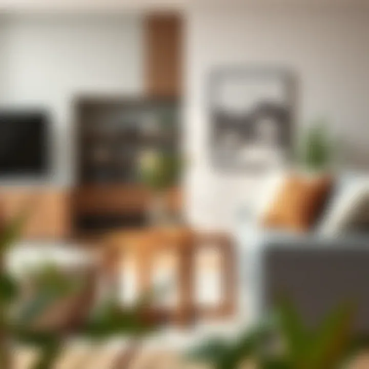 Elegant wooden accent table in modern living room