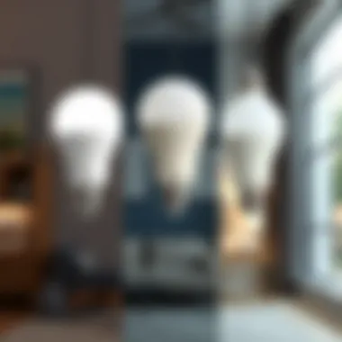 Light Quality of 40 Watt LED Bulbs in Different Environments Quality of light emitted by LED bulbs shown in various settings