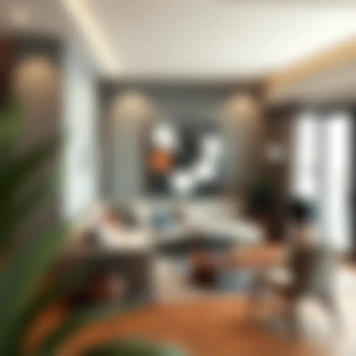 Cozy Atmosphere Enhanced by Acoustic Panels Cozy living room with acoustic panels enhancing ambiance