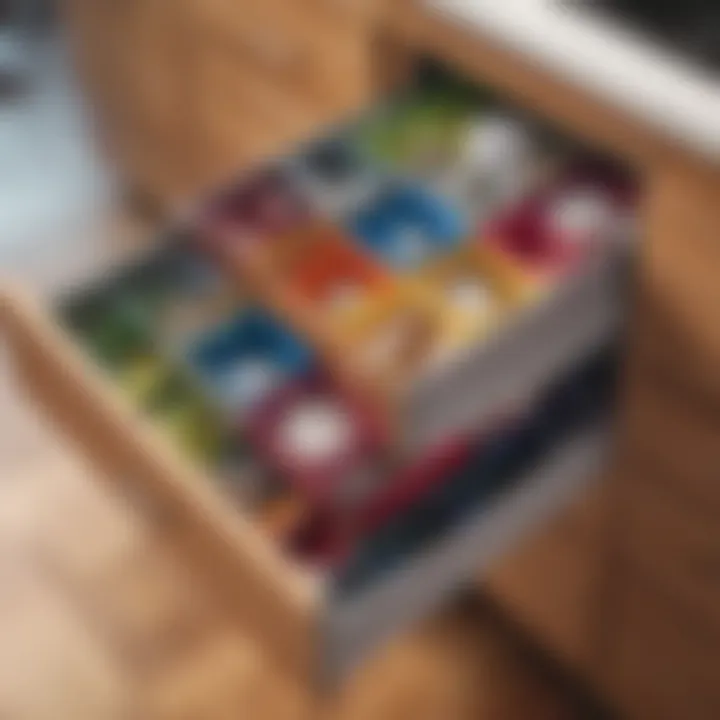 Colorful drawer dividers for organized storage