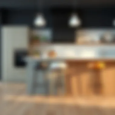 Trendy kitchen stools in a sleek, contemporary setting