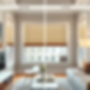 Before and after comparison of a room with traditional vs automated blinds