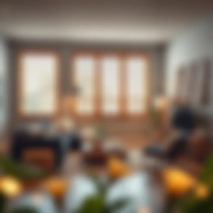 Trendy interior showcasing automated blinds that complement décor