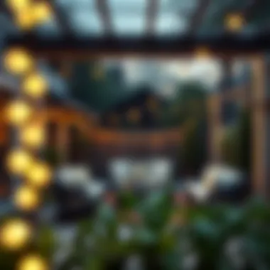 Showcasing Aesthetic Applications of String Lights in Outdoor Spaces A beautifully designed outdoor space showcasing various applications of string lights