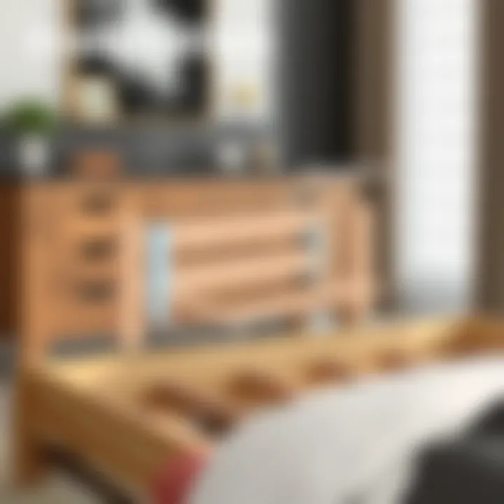 Diagram demonstrating the installation of slat brackets on a bed frame