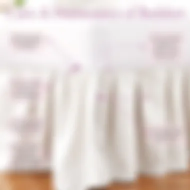 Care and Maintenance of Your Bedskirt Maintenance tips for bedskirts displayed visually