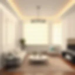 Innovative light panel designs in a modern living room