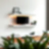 Elegant floating shelf displaying a gaming console with decor