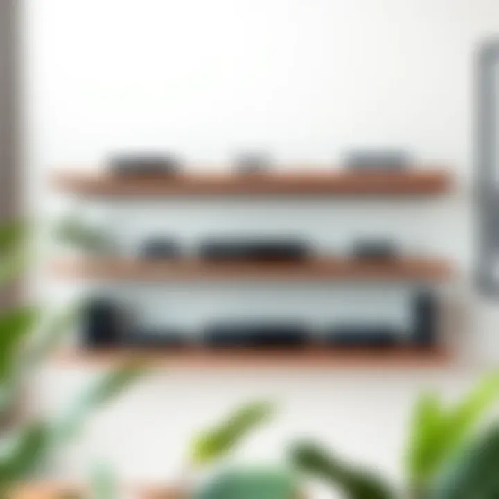 Robust floating shelf with multiple game consoles and storage