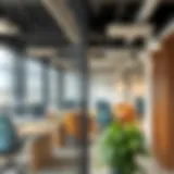 Close-up of cable management mesh in a modern office setting