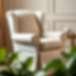 Elegant armchair adorned with a luxurious chair cover