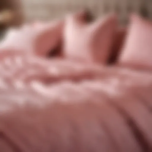 Luxurious pink duvet on a Twin XL bed