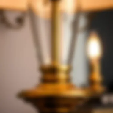 Intricate Brass Lamp Detailing Close-up of intricate brass lamp detailing