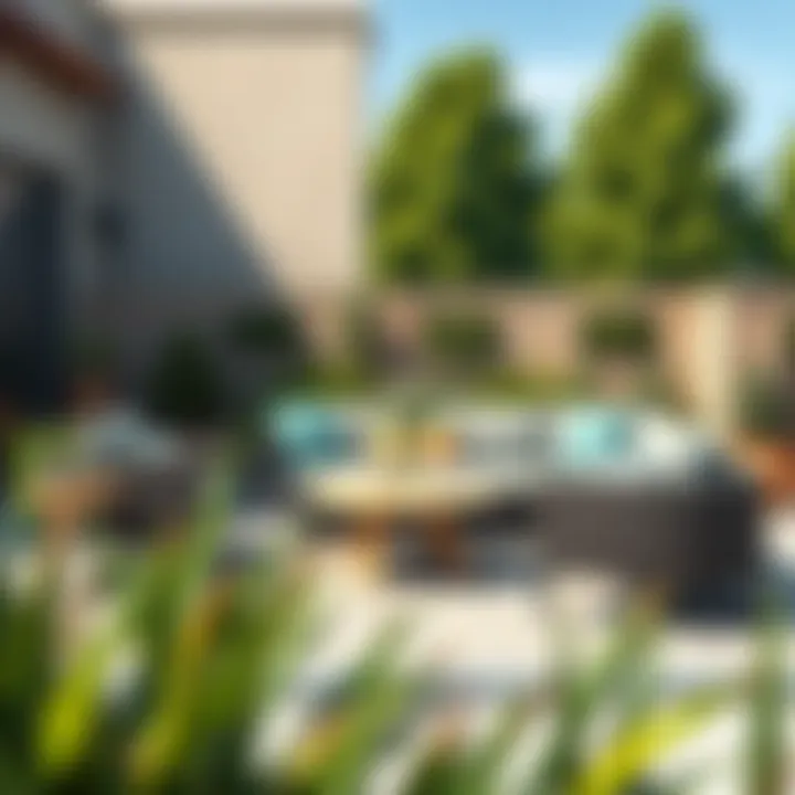 Stylishly arranged outdoor sectional with cushions