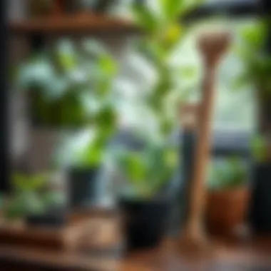 Tools for Indoor Plant Care Detailed view of tools designed for indoor plant care and maintenance