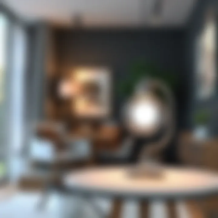 Trendy Lamp Globe Holder in Stylish Decor Trendy lamp globe holder in a stylish interior