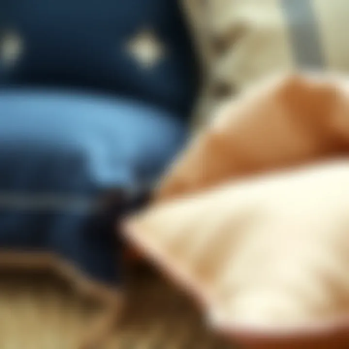 Fabric Samples for Cushion Covers Close-up of various fabric samples for cushion covers