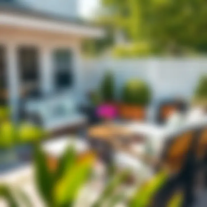 Stylish Outdoor Seating Area Stylish outdoor seating area featuring customized cushion covers