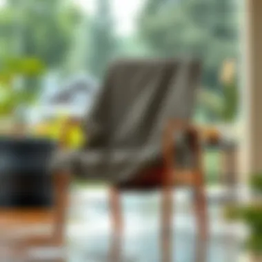 A well-maintained outdoor chair with a cover during rainy weather