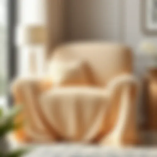 Elegant oversized chair covered in a stylish fabric