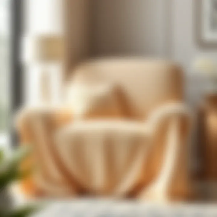 Elegant oversized chair covered in a stylish fabric