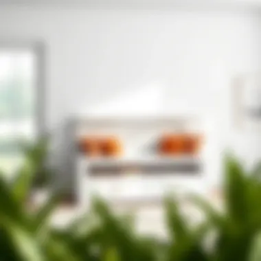 Elegant toy storage bench in a modern living room setting