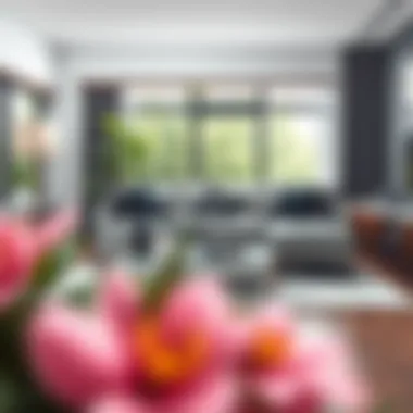 Customized Sofa in Stylish Setting Beautifully customized modular sofa in a stylish living room