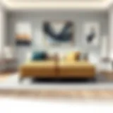 Luxurious double ottoman in modern living room setting