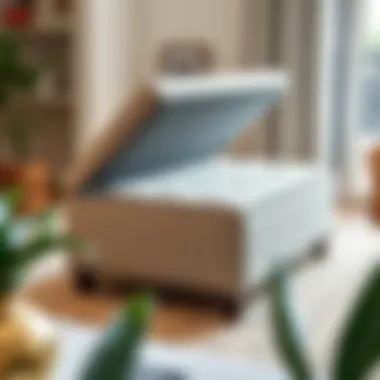 Functional Double Ottoman for Storage and Seating Double ottoman used for storage and seating