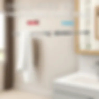 Comparison of drill-free towel bars and traditional towel bars displayed side by side