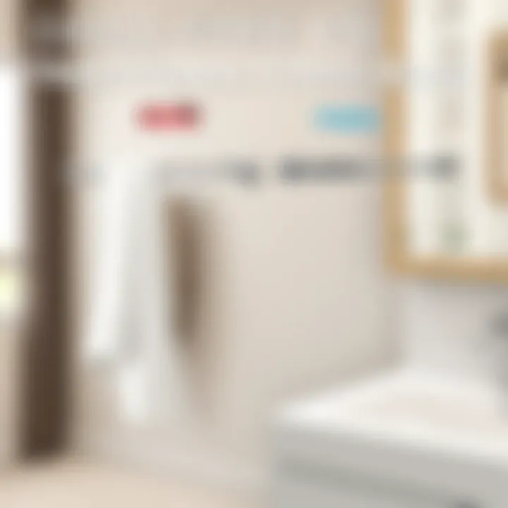 Comparison of drill-free towel bars and traditional towel bars displayed side by side