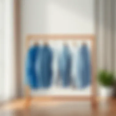 Stylish wooden drying rack for shirts