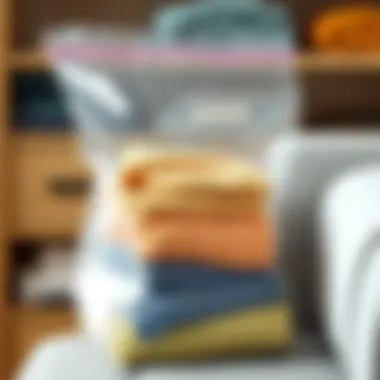 Clothing inside vacuum Ziploc bags showing compression.