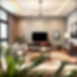 Cleverly optimized small living room with multifunctional furniture