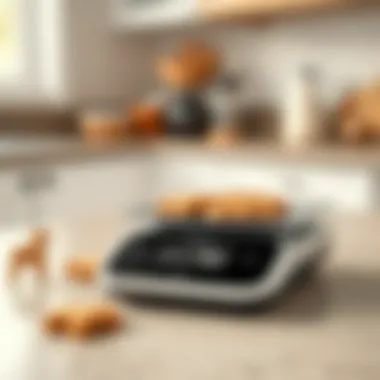 Precision Digital Kitchen Scale A sleek digital kitchen scale on a countertop.