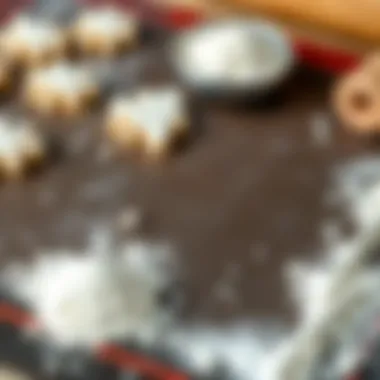 A high-quality silicone baking mat laid out with flour.