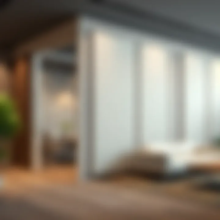 Various materials used in acoustic room partitions