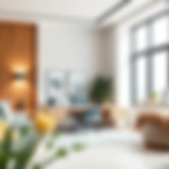 Adhesive sconces in a minimalist office space