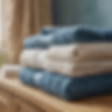 Various textures of bath towels displayed