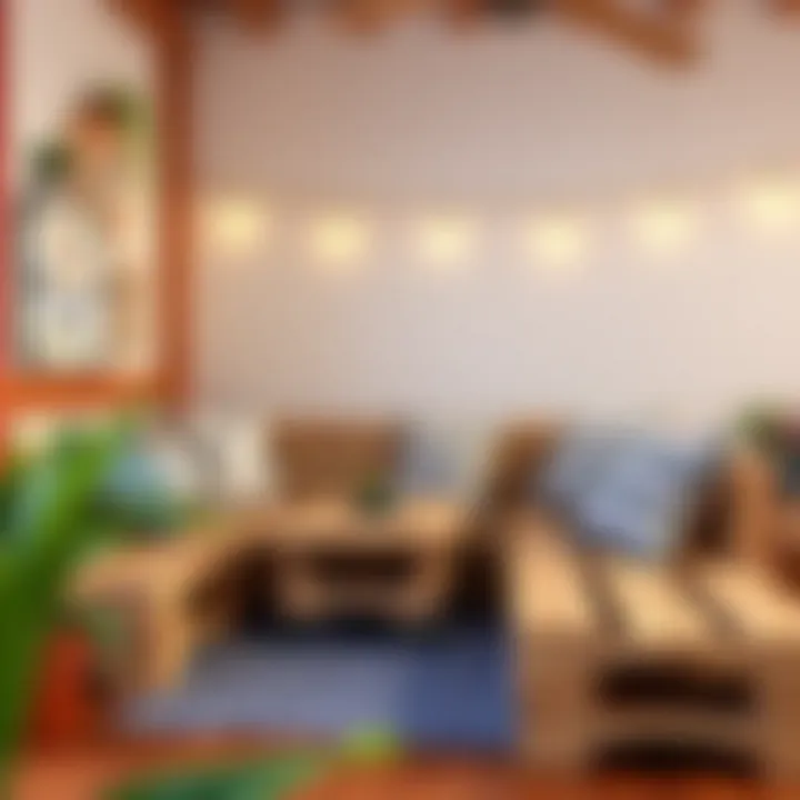 DIY Pallet Seating for a Unique Touch DIY pallet seating with cushions in a creative setup