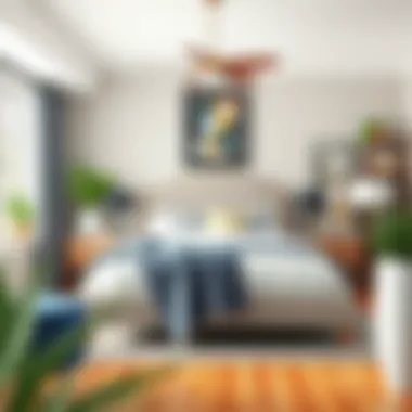 Thoughtfully arranged bedroom set demonstrating space optimization