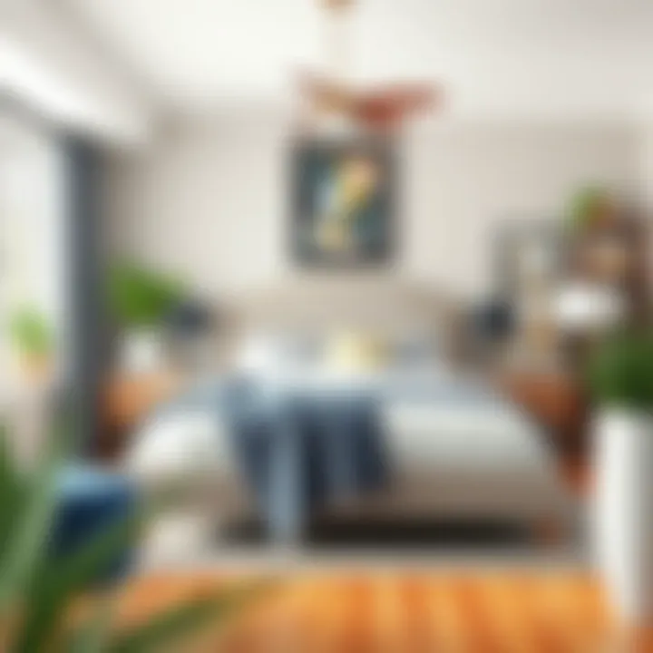 Thoughtfully arranged bedroom set demonstrating space optimization