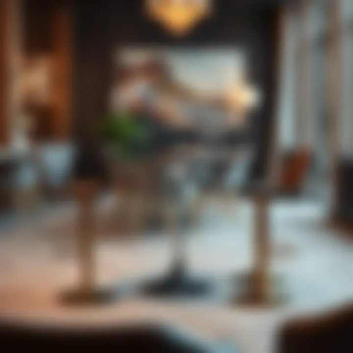 Elegant bar height table set up for a stylish event