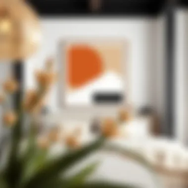 Elegant Geometric Framed Print An elegant framed print showcasing modern geometric designs that enhance the room's aesthetic.