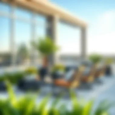 Modern Design in Outdoor Arrangements Contemporary outdoor space featuring stylish swivel rockers