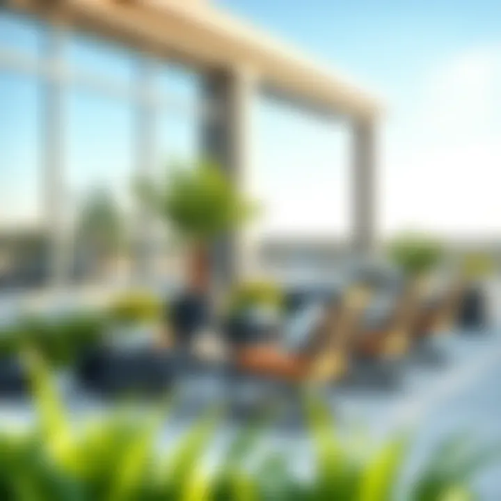 Modern Design in Outdoor Arrangements Contemporary outdoor space featuring stylish swivel rockers