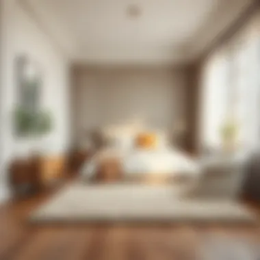 Cozy Bedroom with Soft Area Rug Cozy bedroom space with a soft area rug