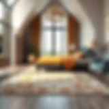 Luxurious bedroom area rug enhancing the decor